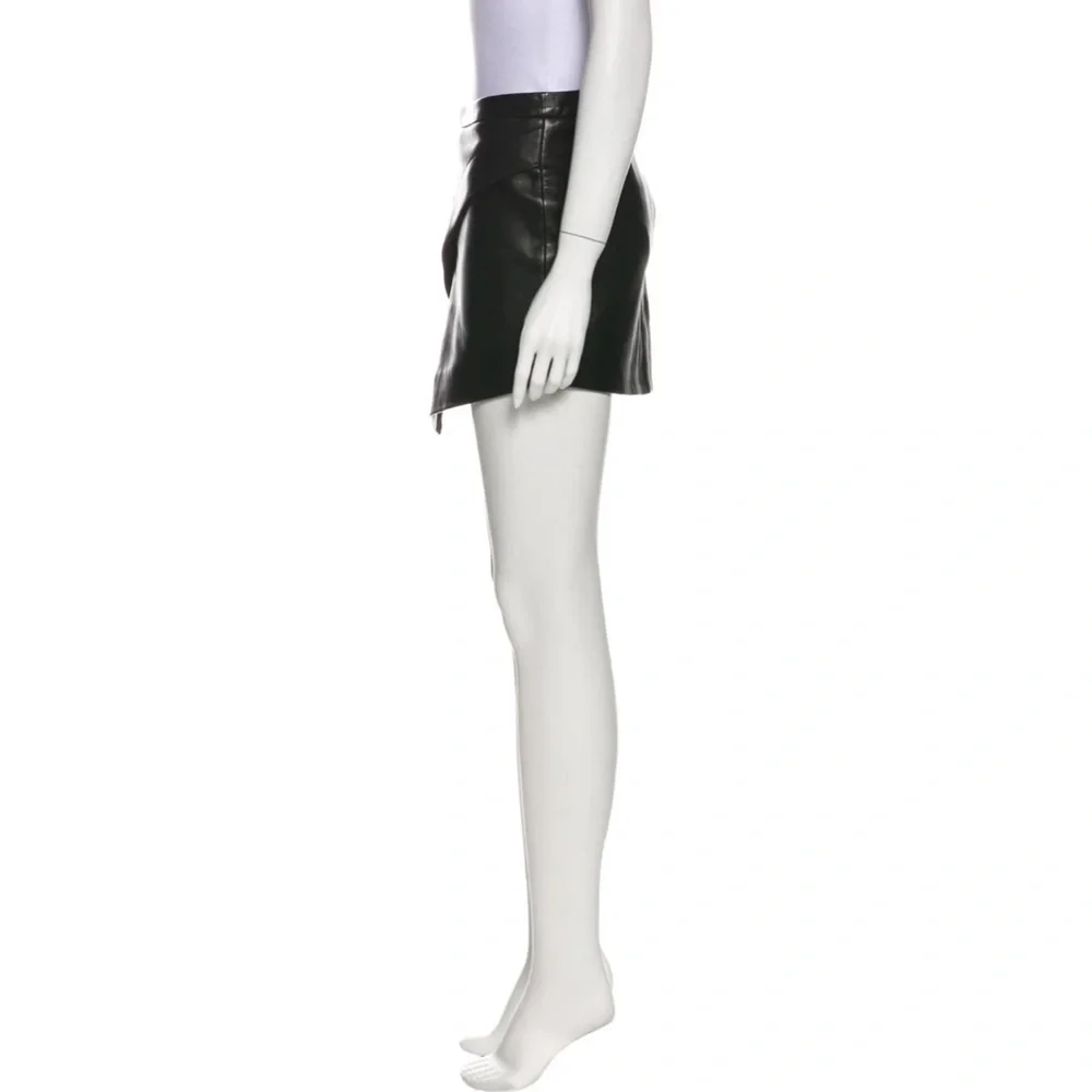 Mason Black Leather Mini Skirt - Picture 2 of 3